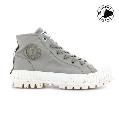 Palladium Pallashock Mid Organic Laarzen Heren Lichtgrijs | NL 39DRWCG